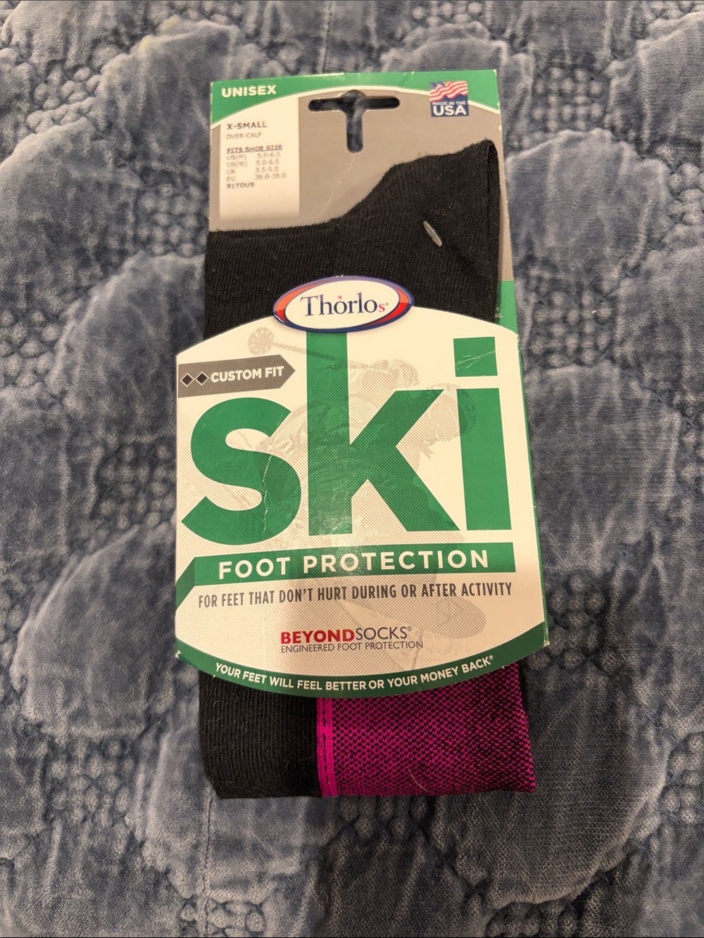 thor Unisex Ski Foot Protection Socks - Black & Magenta